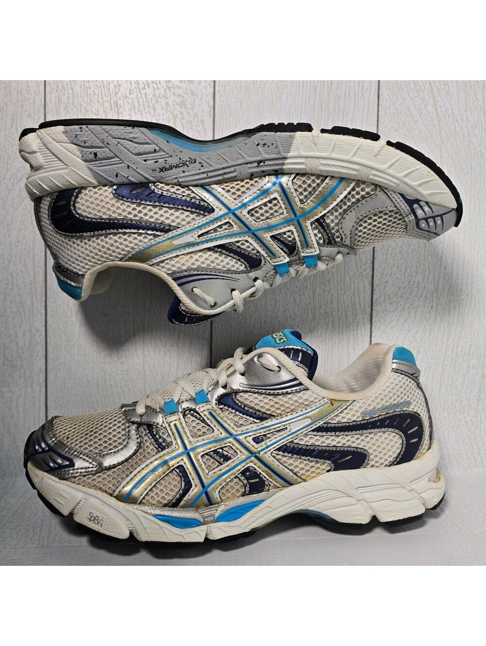 ASICS GEL-Phoenix 3 Women’s 10 Silver Navy Blue Running Shoes T167N